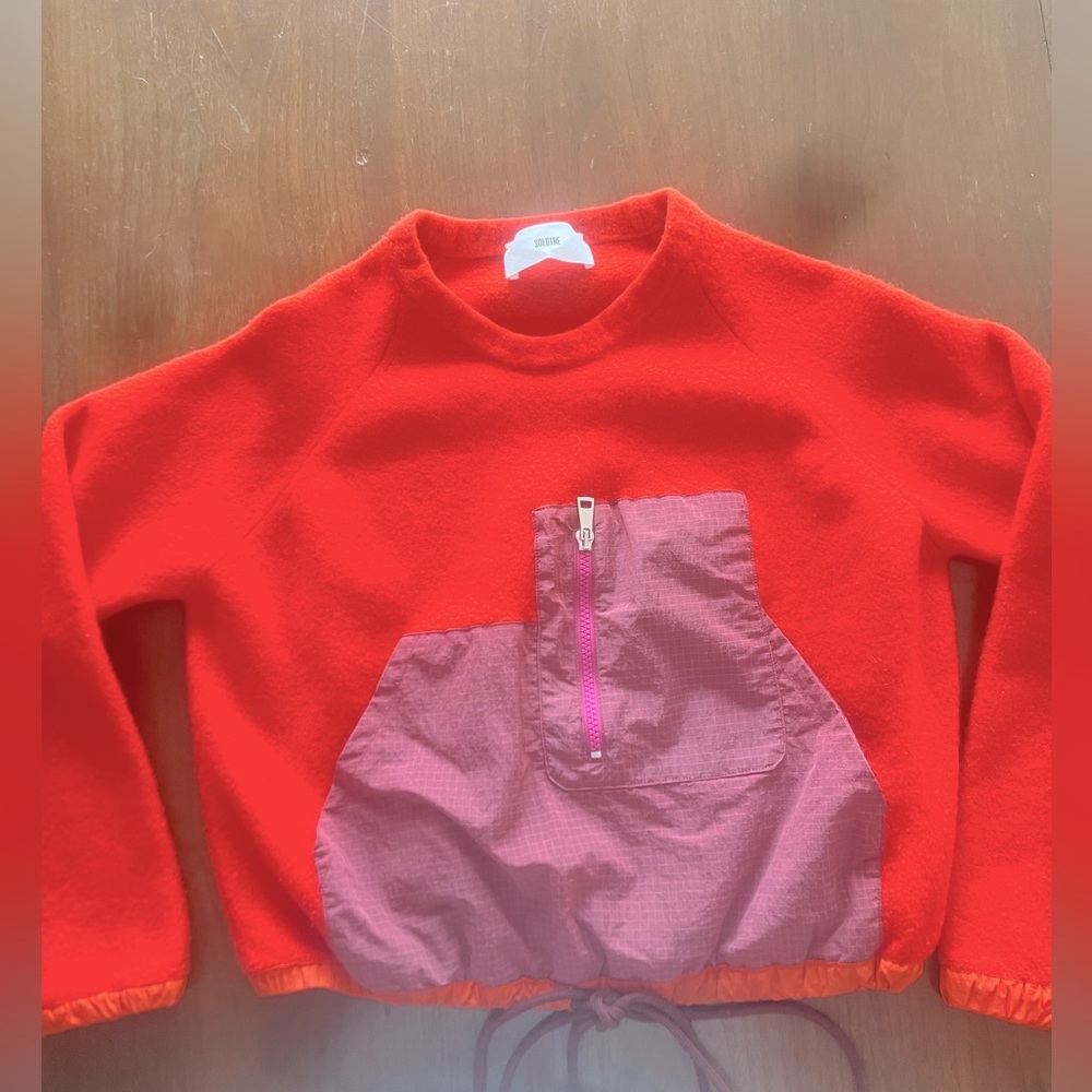 Solotre Pullover Knit Sweater Distressed Cashmere & Wool Blend size XS/S